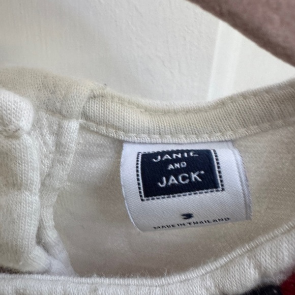 Janie & Jack 3T White and Red Plaid Bow 3/4 Sleeve Girls Formal Christmas Blouse - Picture 4 of 5